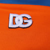 Dolce & Gabbana Orange Blue Full Zip Jersey Bomber Jacket