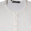 Dolce & Gabbana White Cotton Buttoned Long Sleeves T-shirt