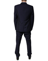 Dark Blue Wool 3 Piece Slim Fit Formal Suit