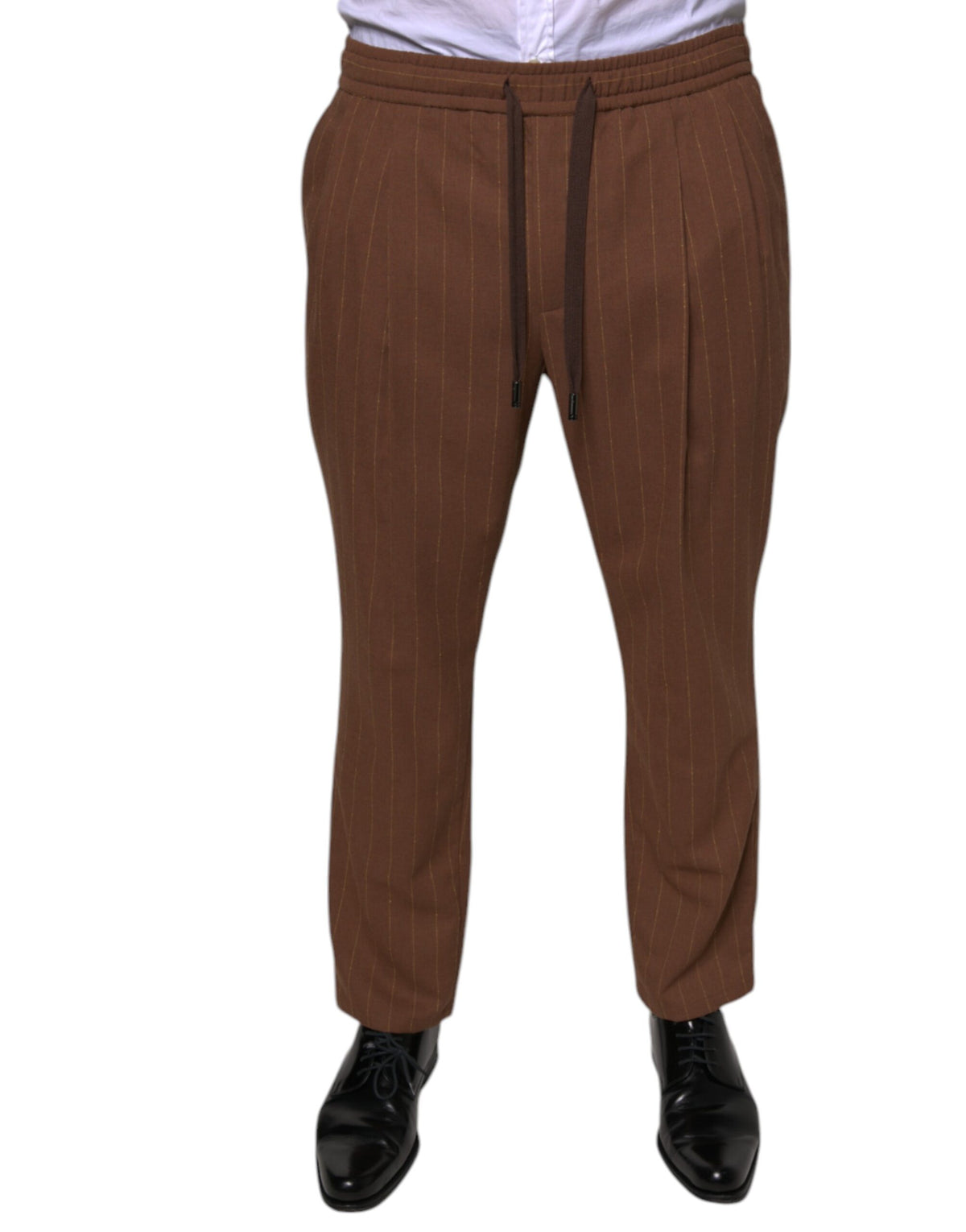 Dolce & Gabbana Brown Stripes Skinny Men Dress Pants