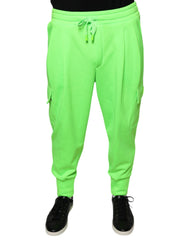 Dolce & Gabbana Neon Green Polyester Cargo Jogger Sweatpants Pants