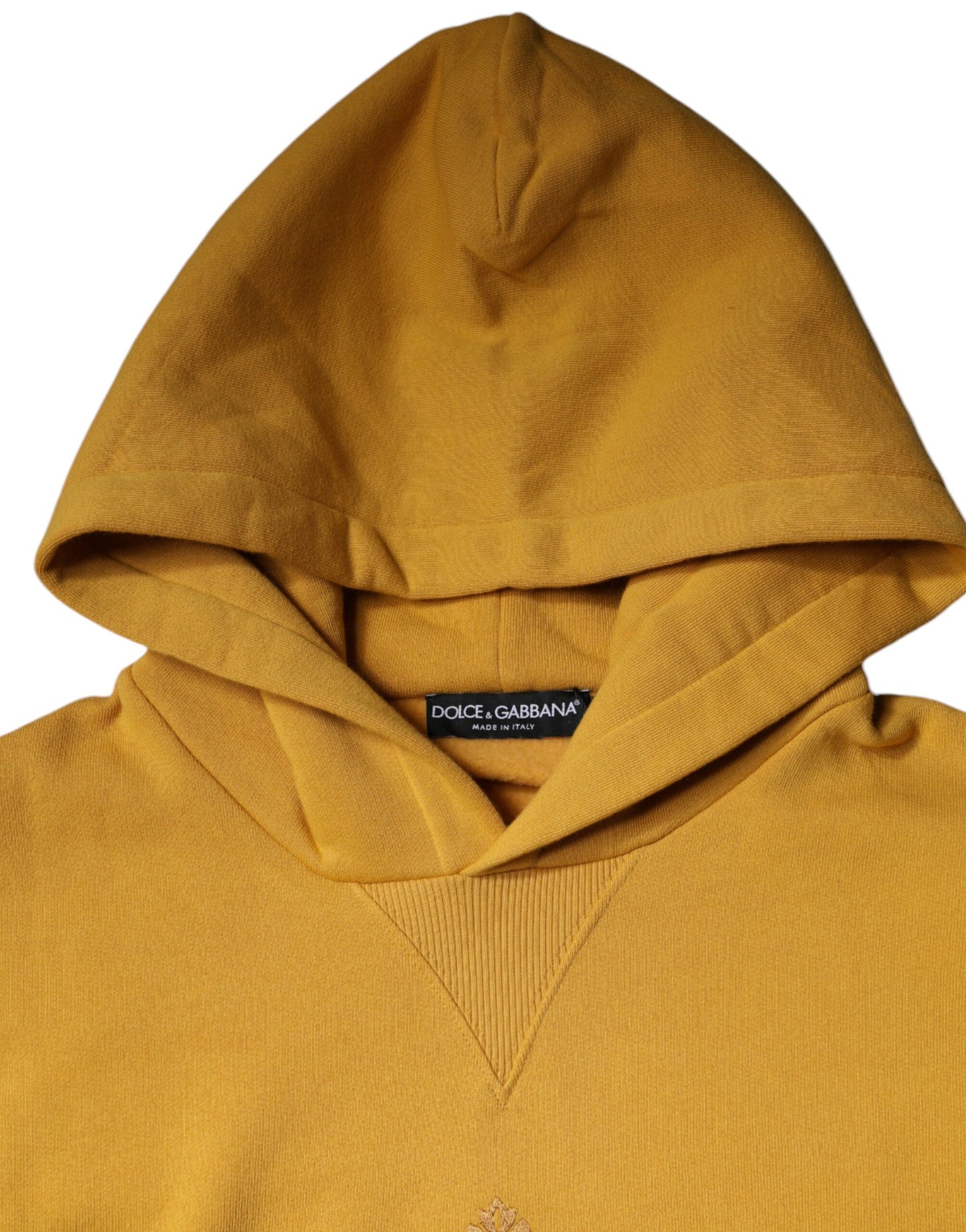 Dolce & Gabbana Mustard DG Hooded Men Sweatshirt Sweater