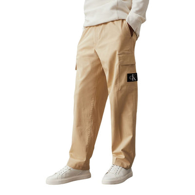 Calvin Klein Jeans Beige Cotton Rigenerato Jeans & Pant