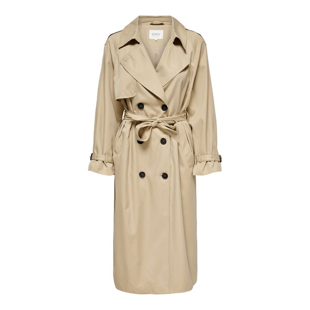 Beige Polyester Jackets & Coat