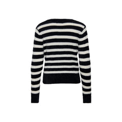 Black And White Polyester Sweater