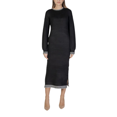 Vila Clothes Black Polyester Dress