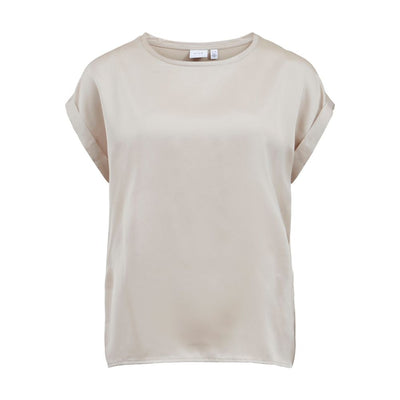 Vila Clothes Gold Cotton Tops & T-Shirt