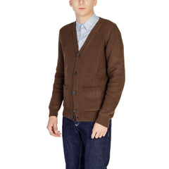 Brown Polyester Cardigan