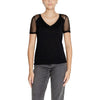 Jacqueline De Yong Black Cotton Tops & T-Shirt