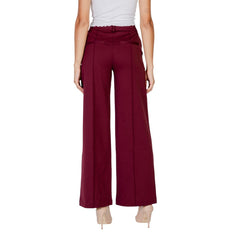 Bordeaux Polyester Jeans & Pant