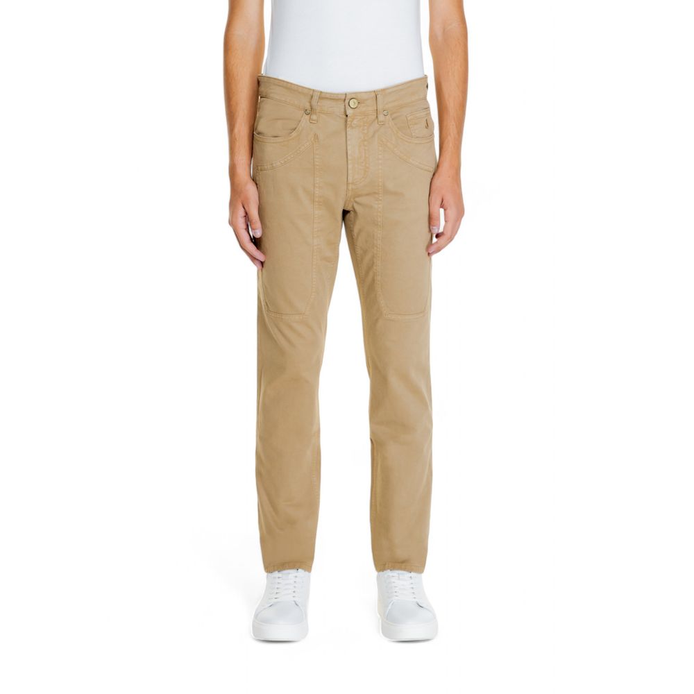 Beige Cotton Jeans & Pant