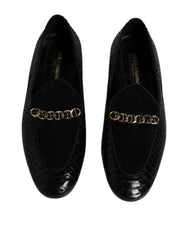 Black Exotic Leather Loafers Men Dress Shoes