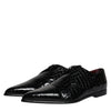 Dolce & Gabbana Black Exotic Leather Mens Derby Formal Shoes