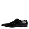 Dolce & Gabbana Black Exotic Leather Mens Derby Formal Shoes