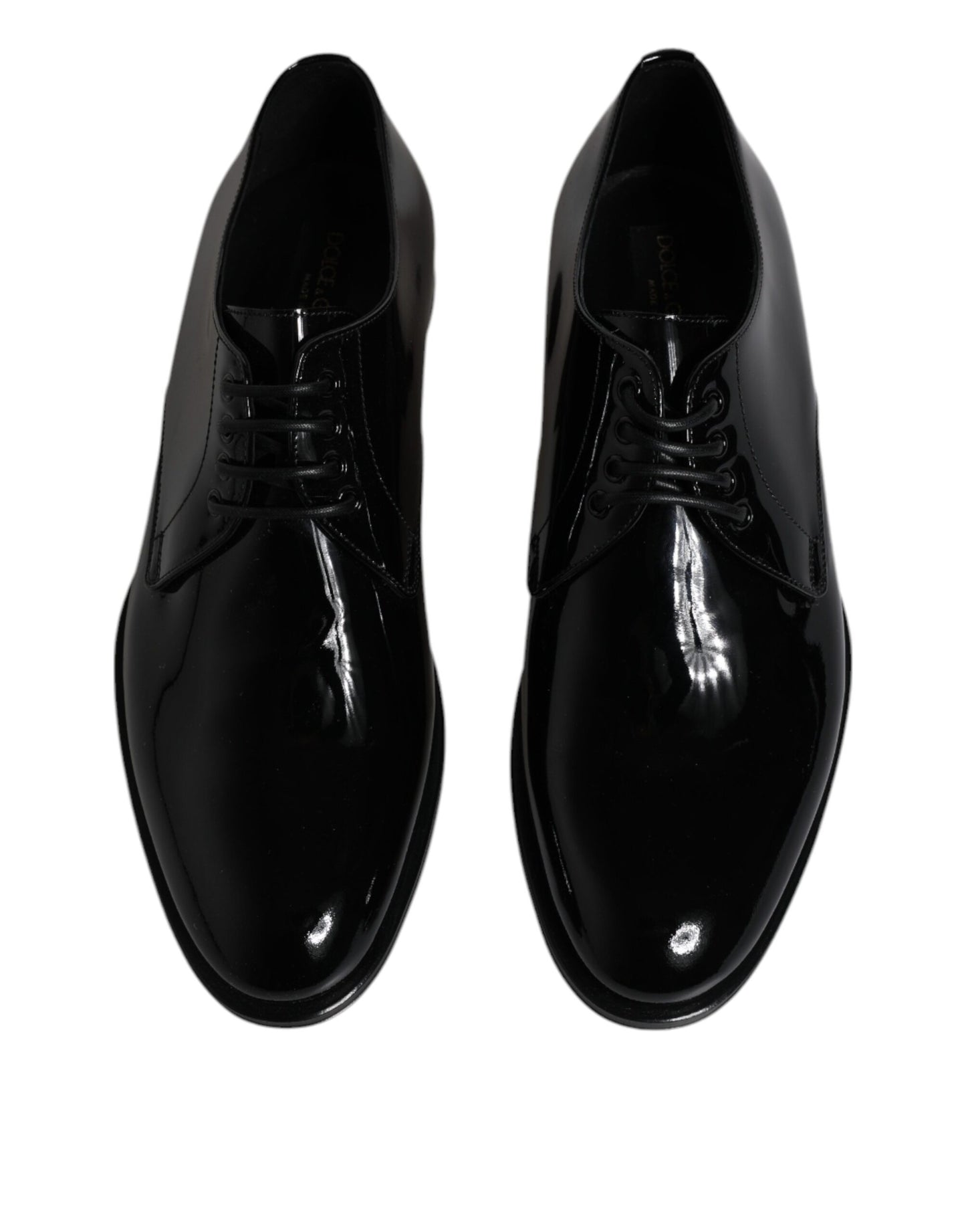 Dolce & Gabbana Black Patent Leather Derby Formal Dress Shoes