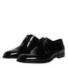 Dolce & Gabbana Black Patent Leather Derby Formal Dress Shoes