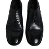 Dolce & Gabbana Blue Leather Derby Wingtip Formal Shoes