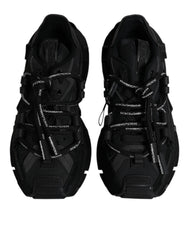 Dolce & Gabbana Black Low Top Space Lace Up Sneakers Shoes