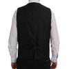 Dolce & Gabbana Elegant Gray Striped Men's Waistcoat Vest