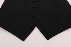 Sleek Black Single-Breasted Waistcoat