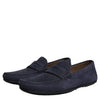 Dolce & Gabbana Blue Calf Leather Slip On Men Moccasin Shoes