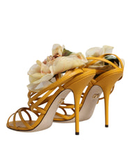 Orange Flower Applique Keira Sandals Shoes