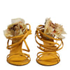 Dolce & Gabbana Yellow Flower Applique Keira Sandals Shoes