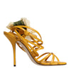 Dolce & Gabbana Yellow Flower Applique Keira Sandals Shoes