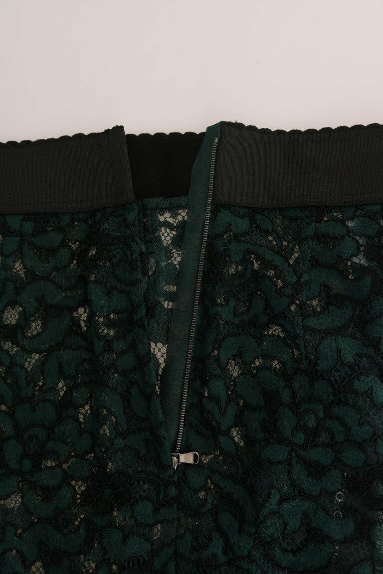 Dolce & Gabbana High Waist Floral Lace Slim Trousers