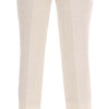 Dolce & Gabbana Elegant White Capri Pants - Cotton & Silk Blend