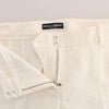 Dolce & Gabbana Elegant White Capri Pants - Cotton & Silk Blend