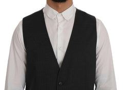 Elegant Gray Waistcoat Vest