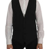 Dolce & Gabbana Elegant Gray Striped Wool Blend Vest