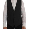 Dolce & Gabbana Elegant Gray Striped Vest Waistcoat