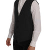 Dolce & Gabbana Elegant Gray Striped Vest Waistcoat