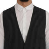 Dolce & Gabbana Elegant Gray Striped Vest Waistcoat