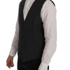 Dolce & Gabbana Elegant Gray Striped Single Breasted Vest