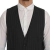 Dolce & Gabbana Elegant Gray Striped Single Breasted Vest