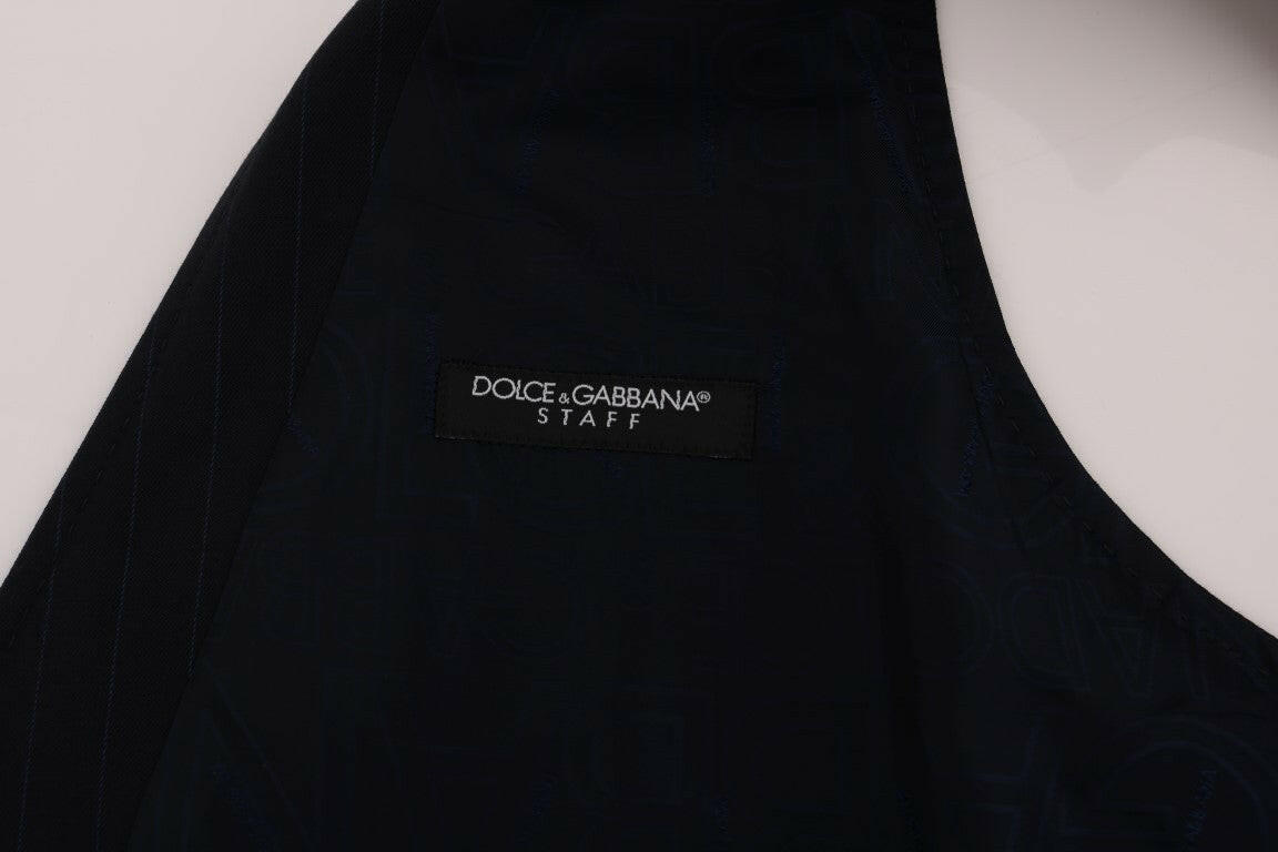 Dolce & Gabbana Elegant Striped Wool Blend Waistcoat Vest