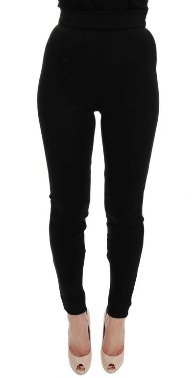 Dolce & Gabbana Elegant Black High Waist Stretch Tights