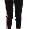 Dolce & Gabbana Chic Black Capri Pants with Pink Side Stripes