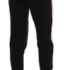 Dolce & Gabbana Chic Black Capri Pants with Pink Side Stripes