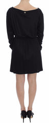 Elegant Black Silk Blend Shift Dress