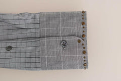 Dolce & Gabbana Elegant Gray Checkered Slim Fit Casual Shirt