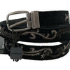 Dolce & Gabbana Elegant Black Cotton-Leather Men's Belt