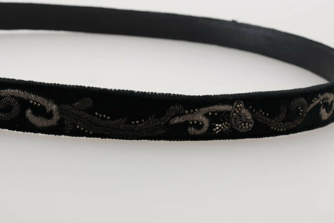 Dolce & Gabbana Elegant Black Cotton-Leather Men's Belt