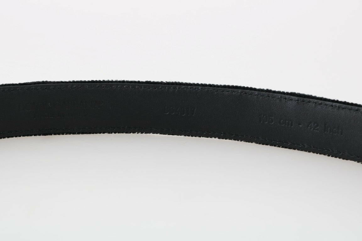 Dolce & Gabbana Elegant Black Cotton-Leather Men's Belt