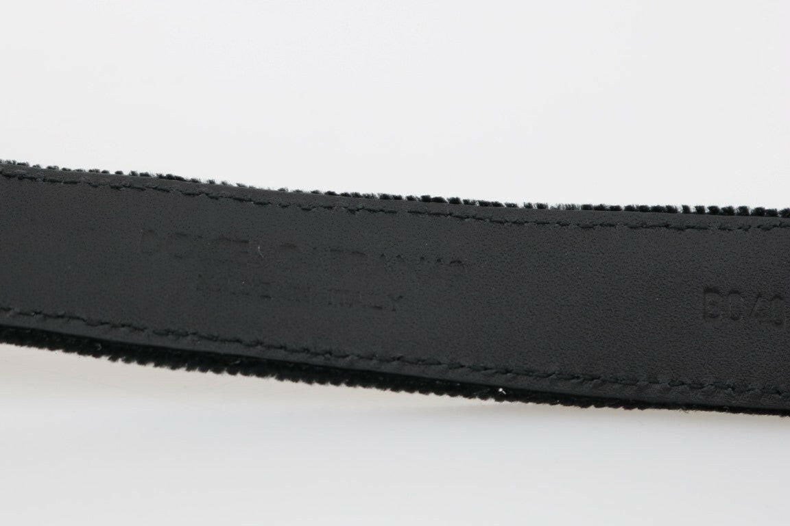 Dolce & Gabbana Elegant Black Cotton-Leather Men's Belt