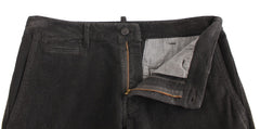 GF Ferre Elegant Black Cotton Corduroy Pants