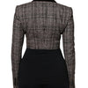 Dolce & Gabbana Brown Plaid Long Sleeve Cropped Coat Jacket